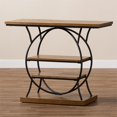 thumbnail image 4 of Bowery Hill Wood and Bronze Metal Console Table in Walnut Brown, 4 of 7