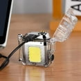 thumbnail image 6 of Electronic Rechargeable Lighter Outdoor Windproof Lighter Transparent Waterproof Double Arc Lighter LED Power Display Type-C for Boyfriends and Friends (Orange), 6 of 6