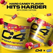 C4 Sport Ripped Pre Workout Powder - Jolly Rancher Cherry - NSF Certified for Sport - Elite Hydration - 200mg Caffeine + Creatine + Beta-Alanine - Electrolytes and Energy - 20 Servings