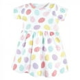 thumbnail image 3 of Hudson Baby Infant and Toddler Girl Cotton Dresses, Easter Eggs, 5 Toddler, 3 of 4