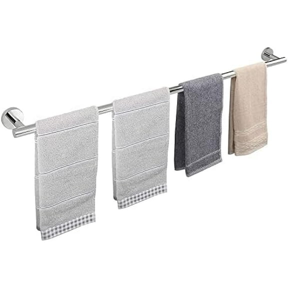 Bath Towel Bar - Thicken SUS304 Stainless Steel Bathroom Towel Holder, Towel Rod for Bathroom Heavy Duty Wall Mounted Towel Rack Hanger (36IN, Polished Chrome)