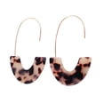 thumbnail image 3 of Pendientes en forma de U Sonducket estampado de leopardo joyería de moda accesorio café rojo, 3 of 6