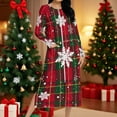 thumbnail image 2 of Tnhcen Women's Winter Christmas Plaid Nightgown with Pockets Loose-Fitting Zip-Up Sleepwear Long Sleeve Robe with Shoulder-Strap Sleeves for Holiday Season (S-2XL) Multiple Colors Available, 2 of 9