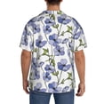 thumbnail image 3 of KLL Blue Flax Flowers Print Men's Shirt Short Sleeve Button Down Summer Cuba Beach Shirts- 4X-Large, 3 of 5