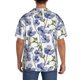 thumbnail image 3 of Balery Blue Flax Flowers Camisa Casual de Manga Corta con Botones para Hombre, Texturizada, Estilo Cubano, para Playa, Verano-X-Large, 3 of 5