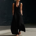 thumbnail image 7 of Jumpsuits for Women V Neck Sleeveless Wide Leg Jumpsuit Casual Long Rompers Black M, 7 of 7