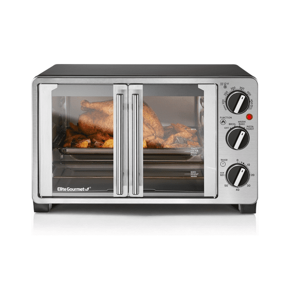 Horno tostador de encimera de doble puerta francesa Elite Gourmet ETO2530M