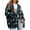 Navy, variant on Women's Fashion Long Sleeve Christmas Print V-Neck Button Loose Cardigan Top, Knit Sweater for Casual Outfits and Comfort,Royal Blue,L