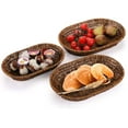 thumbnail image 3 of IEMIEBSHA Set of 3 Wicker Baskets, Bread Baskets Sets, Tabletop Food Serving Baskets Trays, Handwoven Storage Basket Bin, Fruit Vegetables Sundries Storage Basket for Home, Restaurant, Bakery, 3 of 7