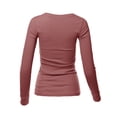 thumbnail image 3 of A2Y Women's Basic Solid Fitted Long Sleeve Crew Neck Thermal Top Shirt Smoky Mauve L, 3 of 5
