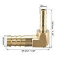 thumbnail image 2 of 10mm to 6mm Barb Brass Hose Fitting 90 Degree Elbow Pipe Connector Coupler Tubing Adapter 4 pcs, 2 of 3