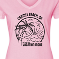 thumbnail image 4 of Inktastic Summer Vacation Mode Carmel Beach California Women's V-Neck T-Shirt, 4 of 5