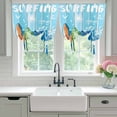 thumbnail image 5 of Tie Up Curtains for Windows Summer Surfing Valance Adjustable Balloon Curtain Beach Palm Tree Blue Wood Grain Tie Up Shades for Kitchen Living Room Bedroom Privacy Curtain Drape 34x45 Inch, 5 of 9