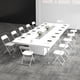 thumbnail image 3 of Costway Paquete de 4 Sillas Plegables, de Comedor con Asiento y Respaldo de Plástico, Estructura de Metal Resistente, Capacidad de Carga de 350 kg, para el Hogar, Oficina, Evento, Blanco, 3 of 5