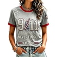 thumbnail image 2 of 9/11 25th Anniversary Shirt Womens WE Will Never Forget Tee Shirts | Lightweight Fabric, Crew Neck Short Sleeve Tops, American Flag, 2001-2026 25Th Anniversary Tops, Patriotic Honor Tee Shirt Gray,M, 2 of 4