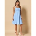 thumbnail image 4 of DARING DIVA Sleeveless Plaid Ruched A-Line Flowy Midi Dress XS Blue, 4 of 6