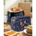 thumbnail image 4 of Navy Blue Flowers Small Toaster Cover 2 Slice, Kitchen Appliance Covers, Spring Vintage Floral Leaves Farmhouse Toaster Oven Cover with Loop, Bread Machine Cover Polyester Dust Cover Protection, 4 of 4