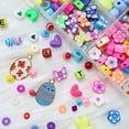 thumbnail image 4 of Decoraciones de Pascua, regalos de Pascua, juego de 15 cuentas con forma de conejito de Pascua, huevos, pollito de flores, patrón de color, accesorios de joyería para bricolaje, pulseras de cuentas, j, 4 of 6