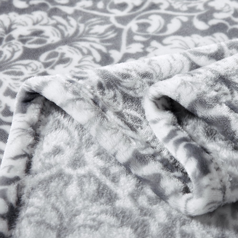 Luxury Soft Printed Flannel Fleece Throw Blanket with Decorative Tassels for Bed,Couch,50" x 60"