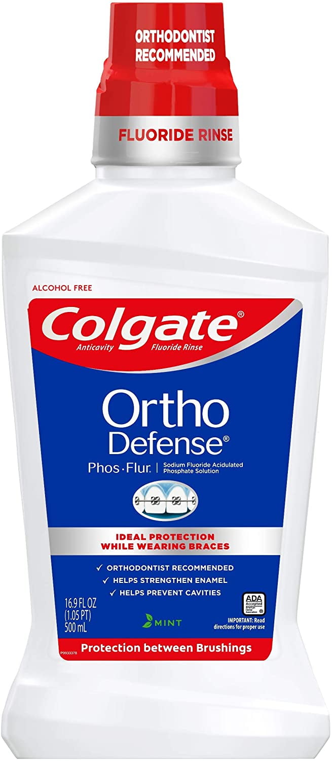 Colgate Ortho Defense Phos Flur Anti Cavity Fluoride Rinse, Mint, 16.9