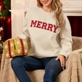 thumbnail image 2 of Merry Christmas Sweatshirts for Women Merry Letter Print Sweatshirts Xmas Holiday Party Shirts Oversized Pullover Sweater Tops, 2 of 7