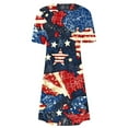 thumbnail image 5 of Cagogo Plus Size American Flag 4th of July Midi Sun Dresses for Women Under $5 Summer Fourth of July Graduation Dresses Patriotic Short Sleeve Cute White Western Dress, 5 of 5
