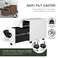 thumbnail image 5 of CLEARANCE! 2 Drawer Mobile File Cabinet with Lock Metal Filing Cabinet for Legal/Letter/A4/F4 Size, Fully Assembled Include Wheels, Home/Office Design，White, 5 of 6