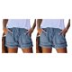 thumbnail image 1 of Qarigey Pantalones cortos de mezclilla casuales Pantalones cortos de mezclilla de cintura alta para mujer con bolsillo Vacaciones en la playa Type4 NO4, 1 of 6