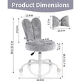 thumbnail image 4 of Ktaxon Plush Velvet Office Chair, Rabbit Ear Backrest Vanity Chair, Adjustable Swivel Reading Chair for Home Office Green, 4 of 9
