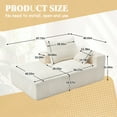 thumbnail image 2 of 2 Seater Modular Sofa Couch, Soft Chenille Cloud Chaise Lounge Sofa with Pillows, Comfy Lounge Chair Indoor, Oversized Reclining Sofa, Fluffy Couch, Beige, 2 of 7