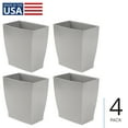 thumbnail image 5 of iDesign Bathroom Vanity Trash Can, 2.5 Gallon Plastic Rectangular Open Top Garbage Bin, 4 Pack, Gray, 5 of 5