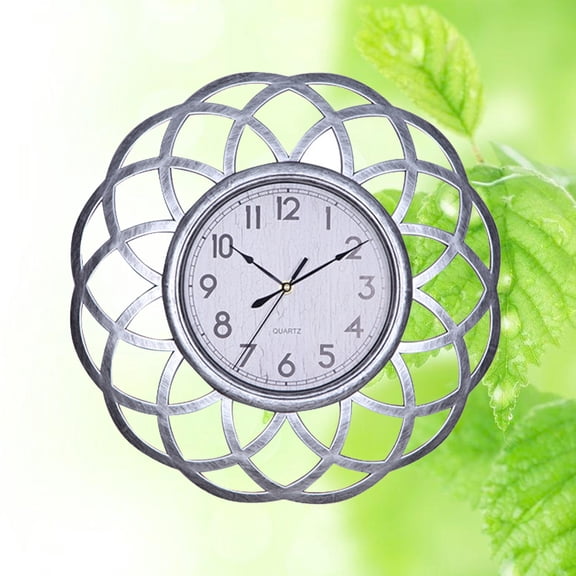 Mobutofu Silent Retro Wall Clock PVC Frame 1-Pack for Living Room, Bedroom, Kitchen Decor