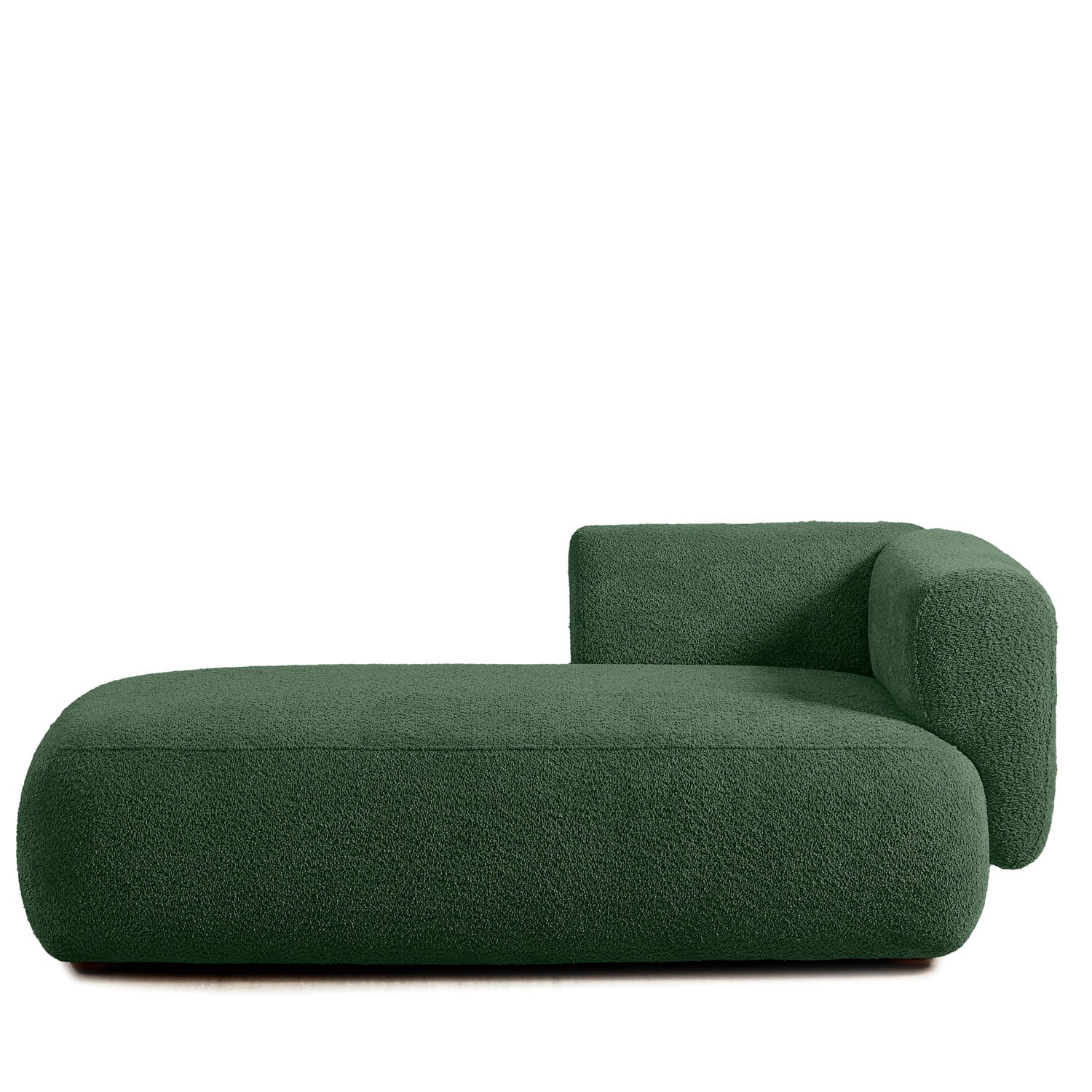 Hommoo 64" Boucle Upholstered Chaise Lounge Chair, Modern Tufted Leisure Sofa Chaise Sofa for Living Room, with Right Arm, Green