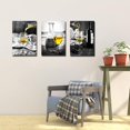 thumbnail image 5 of Kitchen Wall Art for Dining Room,Wine Painting Artwork Poster Black White Canvas yellow Wine In Cups Pictures For Home Decorations, 5 of 6