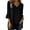 *Black, variant on Women's 3/4 Sleeve V Neck Crochet Lace Tunic Tops,Ladies Casual Notch Collar Loose Blouses,Breathable Summer Daily Wear Shirts For Women,Green,S-2XL