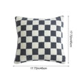 thumbnail image 3 of 18 X 18 Inch Square Checkered Sherpa Throw Pillow Soft Plush Fluffy Decorative Accent Pillow For Couch Sofa Bed Living Room And Home Decor, 3 of 6