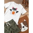 thumbnail image 3 of Cute Halloween Ghost W Pumpkin T-Shirt Toddler -Image by Shutterstock,  3 Toddler, 3 of 4