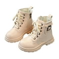thumbnail image 6 of newwalpole Boys Girls Ankle Boots Combat Boots Waterproof Boots with Side Zipper Beige for Size 36, 6 of 6