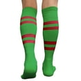 thumbnail image 3 of Couver Cotton 4 Stripes Knee High Bright Green Softball Baseball Sports Tube Socks, Hot Pink Medium, 3 of 7