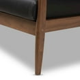 thumbnail image 6 of Baxton Studio Venza Mid-Century Modern Walnut Wood Black Faux Leather 2-Seater Loveseat, 6 of 19