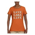 thumbnail image 2 of Wild Bobby, Anchor Wheels Love Lake Life, Women Graphic Tee, Orange, Large, 2 of 4