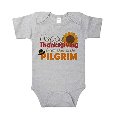 

7 ate 9 Apparel Baby s Happy Thanksgiving Onepiece Grey