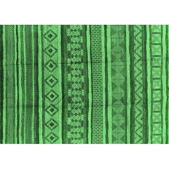 Ahgly Company Indoor Rectangle Oriental Emerald Green Industrial Area Rugs, 8' x 12'