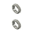 thumbnail image 3 of relayinert Mesmerizing Elastic Ring Exquisite Crystal Inlays For Captivating Appearance silver 2 rows 2Set, 3 of 6
