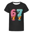 thumbnail image 3 of XAOFW Kids 6 7 T-Shirt Graphic Number Print Blend Girls Boys Short Sleeve Round Neck Stylish Cozy Outdoor Activities Tee Shirts, 3 of 4