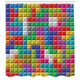 thumbnail image 3 of Ambesonne Video Games Shower Curtain, Colorful Blocks Art, 69"Wx84"L, Multicolor, 3 of 3