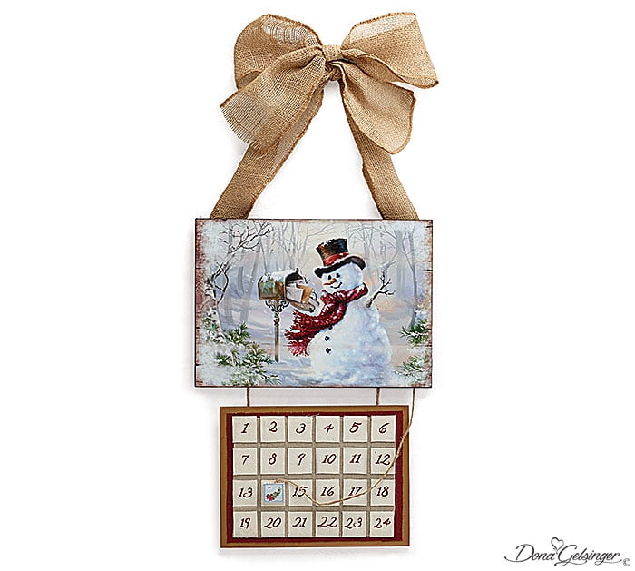 Christmas Wooden Snowman Advent Countdown Calendar