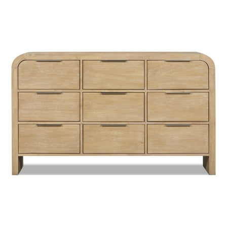Furniture of America Riven Arched Solid Wood 9-Drawer Dresser, Natural