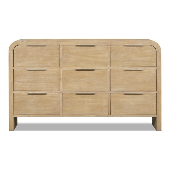 Furniture of America Riven Arched Solid Wood 9-Drawer Dresser, Natural