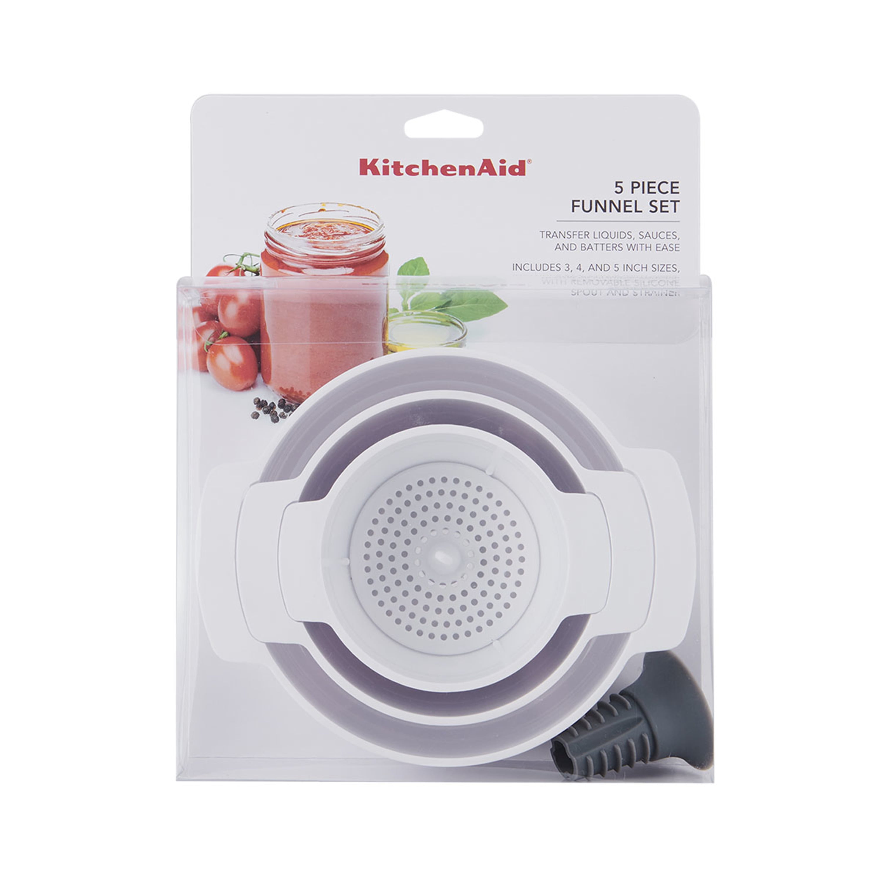Kitchenaid Set of 4 Plastic Funnels in White